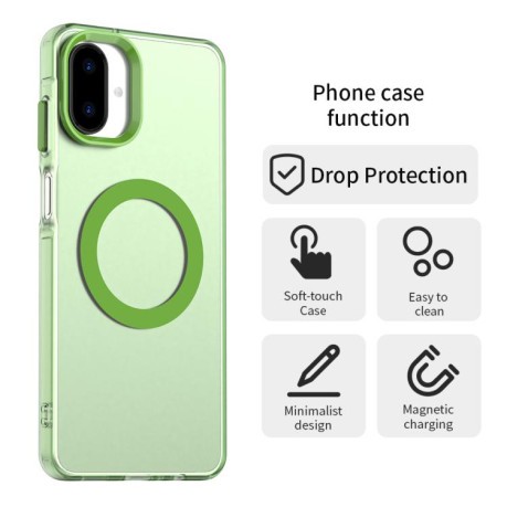 Противоударный чехол Candy Magsafe PC Hybrid TPU для Samsung Galaxy A07 4G - зеленый