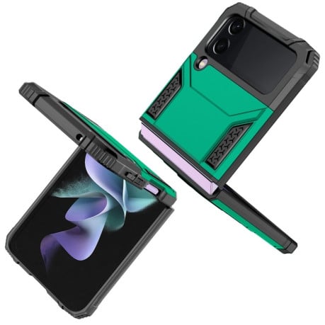 Протиударний чохол Magnetic Armor для Samsung Galaxy Flip4 5G - темно-зелений