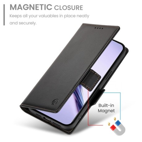 Чехол-книжка Side Buckle Magnetic Frosted Leather для Realme 13 Pro / 13 Pro+ Global - черный