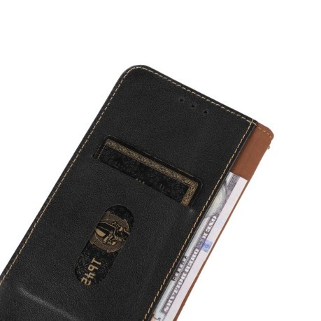 Кожаный чехол-книжка KHAZNEH Nappa Top для Samsung Galaxy A23 4G - черный