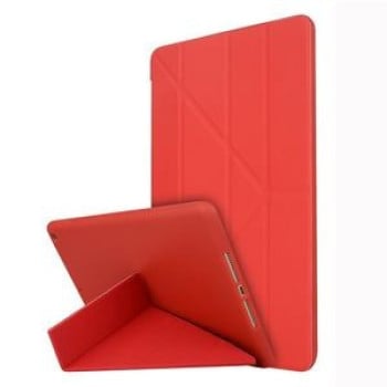 Чехол- книжка Solid Color Trid-fold  Deformation Stand на iPad 9/8/7 10.2 (2019/2020/2021) -красный