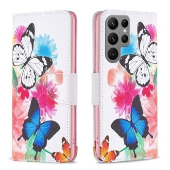 Чохол-книжка Colored Drawing Pattern для Samsung Galaxy S25 Ultra 5G - Butterflies