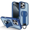 Противоударный чехол Skin-Friendly D-Ring Holder Magnetic с магнитным кольцом для iPhone 16 Pro — синий