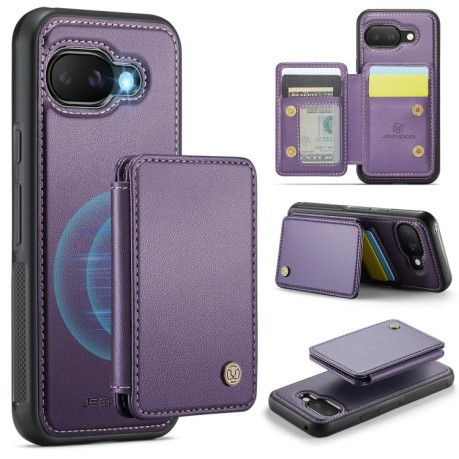 Чехол JEEHOOD J05 Business Magnetic Style RFID Leather для Google Pixel 9a - фиолетовый