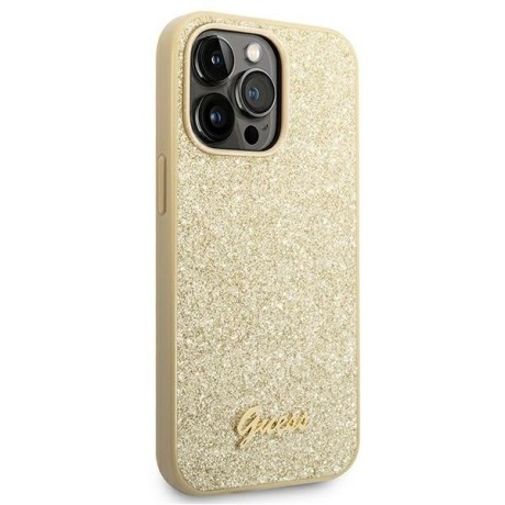 Оригінальний чохол Guess Glitter Script для iPhone 14 Pro Max - gold