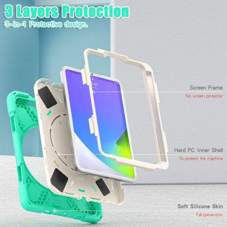 Противоударный чехол Shoulder Strap для iPad mini 6 - светло-зеленый