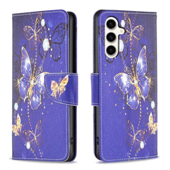 Чехол-книжка Colored Drawing Pattern для Samsung Galaxy S23 FE 5G - Butterfly
