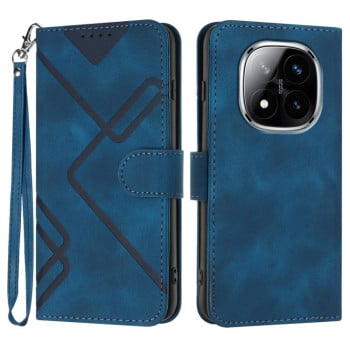 Чехол-книжка Line Pattern Skin Feel Leather для Xiaomi Redmi Note 14 Pro+ 5G - синий