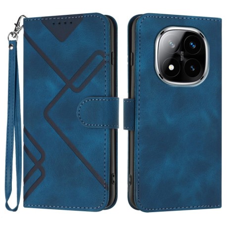 Чохол-книжка Line Pattern Skin Feel Leather для Xiaomi Redmi Note 14 Pro+ 5G - синій