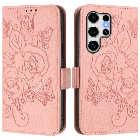 Чехол-книжка Magnetic RFID Anti-theft Leather для Samsung Galaxy S25 Ultra 5G - розовый
