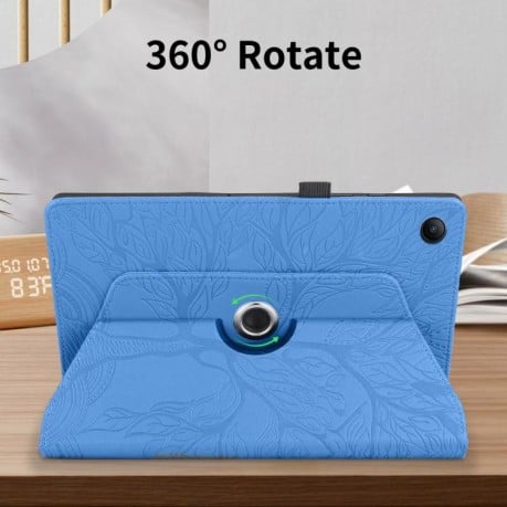 Чехол-книжка Tree Life Embossed Rotation Leather на Xiaomi Redmi Pad 2 SE 9.7 2026 — синий