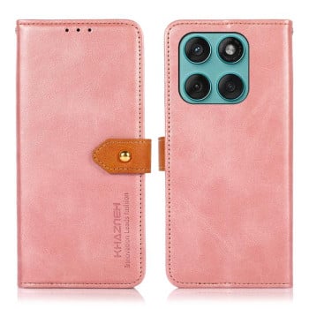 Чехол-книжка KHAZNEH Dual-color Cowhide для Motorola Edge 60 Fusion - золото