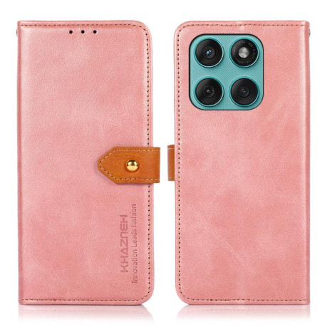 Чохол-книжка KHAZNEH Dual-color Cowhide на Motorola Edge 60 Fusion - золото