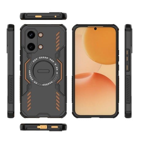 Противоударный чехол Butterfly Armor с MagSafe на Xiaomi Redmi Turbo 5 Max / Poco X8 Pro Max — чёрный
