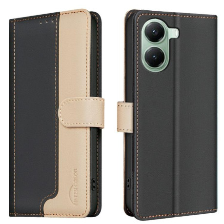 Чохол-книжка Color Matching RFID Anti-theft Leather для Xiaomi Poco X7 Pro - чорний
