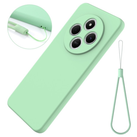 Силиконовый чехол Solid Color Liquid Silicone на Xiaomi Redmi 14C 4G/Poco C75/Redmi A4 5G - зеленый