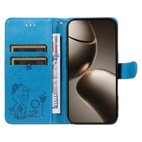 Чехол-книжка Cat Embossing Pattern на Xiaomi 15T Pro 5G EU 173mm - синий