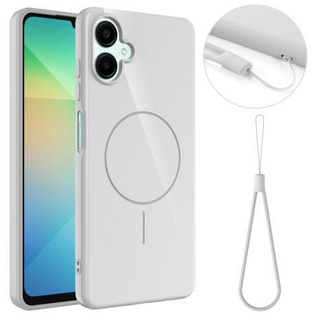 Противоударный чехол Glossy TPU Shockproof MagSafe на Samsung Galaxy А06 5G - белый