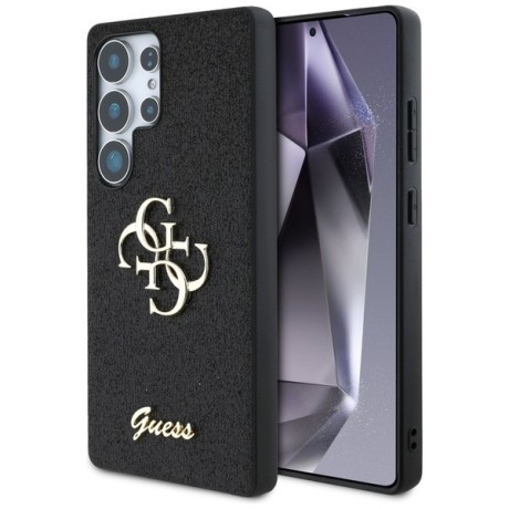 Оригинальный чехол Guess Fixed Glitter Big 4G Metal Logo для Samsung Galaxy S25 Ultra - black
