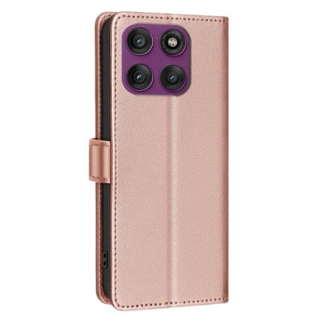 Чехол-книжка Litchi Texture RFID Anti-theft Leather для Motorola Edge 60 Pro - золотой