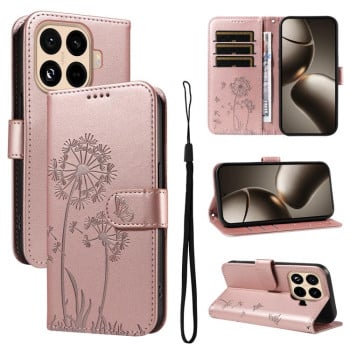 Чехол-книжка Dandelion Embossed Pattern Flip Leather на Xiaomi 15T Pro 5G - золото