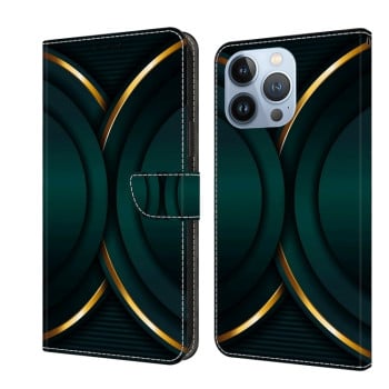 Чохол-книжка Crystal 3D Shockproof Protective Leather для iPhone 15 Pro Max - Gold Outline