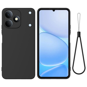 Силиконовый чехол Solid Color Liquid Silicone на Realme Note 80 4G — чёрный