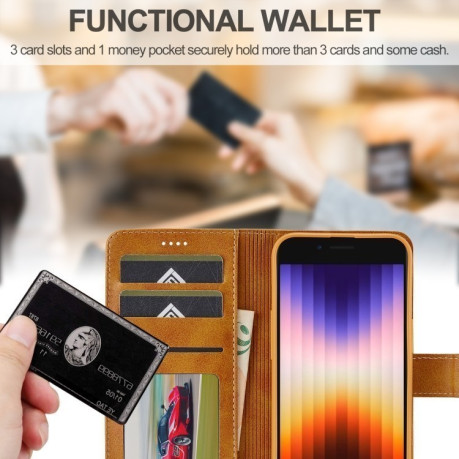 Чохол книжка LC IMEEKE Calf Texture на iPhone 16e - жовтий
