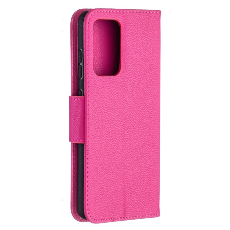 Чехол-книжка Litchi Texture Pure Color на Samsung Galaxy A52/A52s - пурпурно-красный