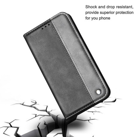 Чехол книжка Business Solid Color для Samsung Galaxy А51-черно-серый