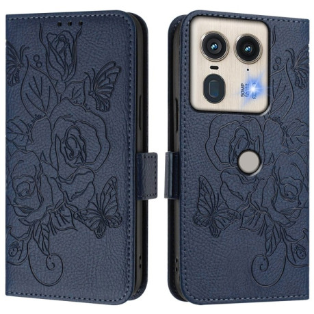 Чехол-книжка Magnetic RFID Anti-theft Leather для Motorola Edge 50 5G Global - синий