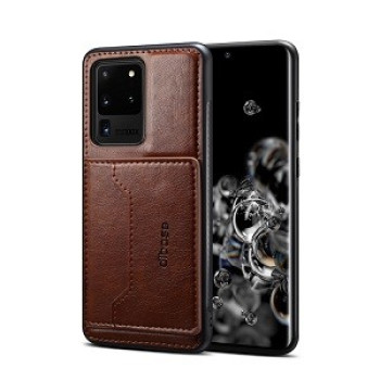 Чехол Dibase Crazy Horse Texture на Samsung Galaxy S20 Ultra-коричневый