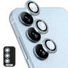 Защитное стекло на камеру ENKAY Aluminium для Samsung Galaxy A35 5G - голубое