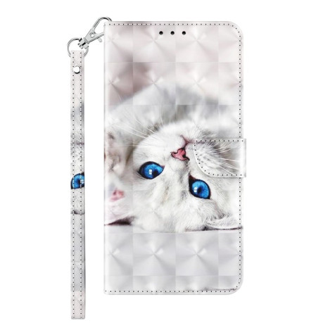 Чохол-книжка 3D Painting для OPPO A16 / A16s / A54s - Reflection White Cat