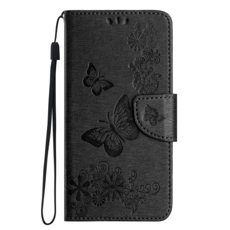 Чохол-книжка Embossed Butterfly для iPhone 16 Pro Max - чорний
