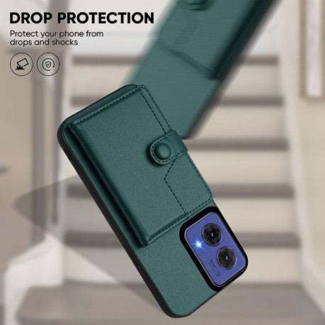 Ударозащитный чехол EU Version Button Card Bag RFID Anti-theft для Motorola Moto G85 - зеленый