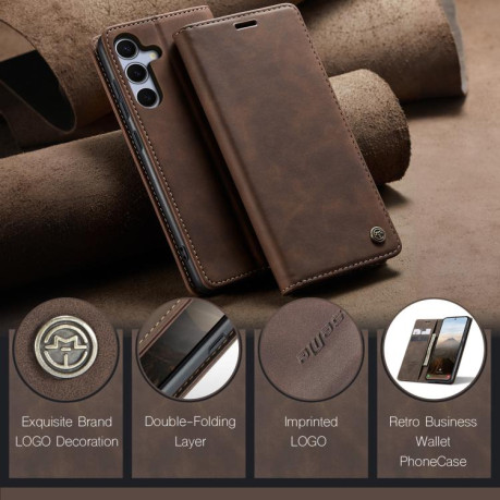 Чохол-книжка CaseMe-013 Multifunctional  для Samsung Galaxy S25+ 5G - кавовий
