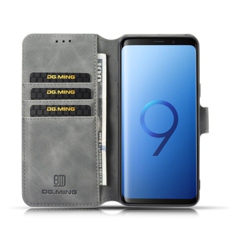 Чехол- книжка DG.MING Retro Oil Side на Samsung Galaxy S9 - серый
