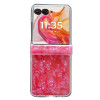 Протиударний чохол Three-piece Set Pearlescent Shell Texture на Motorola Razr 50 Ultra - червоний
