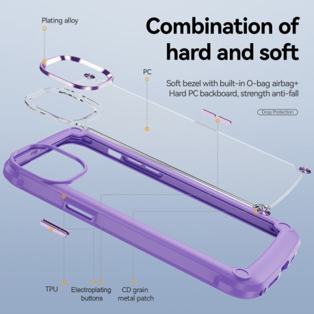 Чохол протиударний TPU + PC Lens Protection на iPhone 15 Plus - фіолетовий