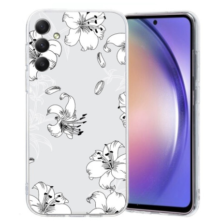 Чехол Colored Drawing Pattern Transparent TPU для Samsung Galaxy S24 FE 5G - Flower