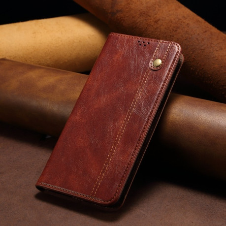 Чехол-книжка Simple Wax Crazy Horse для Google Pixel 9 / 9 Pro - коричневый