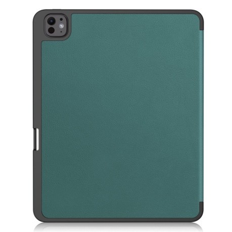 Чохол-книжка Custer Pattern Pure Color 3-Fold Holder на iPad Pro 13 2024 - зелений