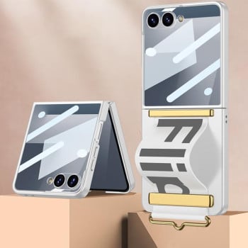 Противоударный чехол GKK Wristband для Samsung Galaxy Flip 7 5G - серебристый