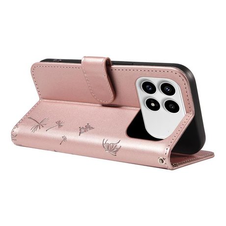 Чехол-книжка Dandelion Embossed Pattern Flip Leather для Xiaomi Redmi K90/Poco F8 Pro — розовое золото