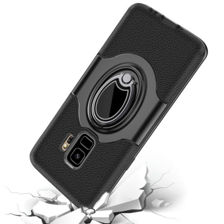 Противоударный чехол Magnetic Rotatable Ring на Samsung Galaxy  S9 / G960 - черный