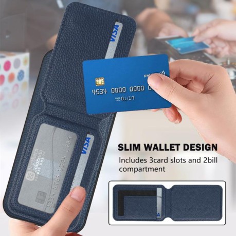 Чехол CX01 Detachable Magsafe Magnetic Card Bag для Realme 13 Pro / 13 Pro+ - синий