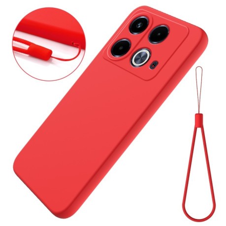 Силиконовый чехол Solid Color Liquid Silicone на Infinix Note 40 4G - красный