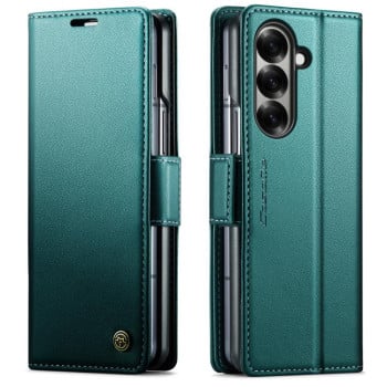 Чохол-книжка CaseMe 023 Butterfly Buckle Litchi RFID Anti-theft Leather для Samsung Galaxy Fold 7 - зелений