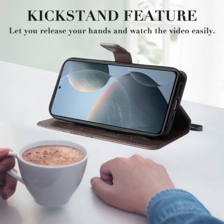 Чохол-книжка Embossed Butterfly для Xiaomi 14T - сірий